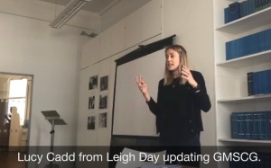 Lucy Cadd from Leigh Day at the March 2018 GMSCG.